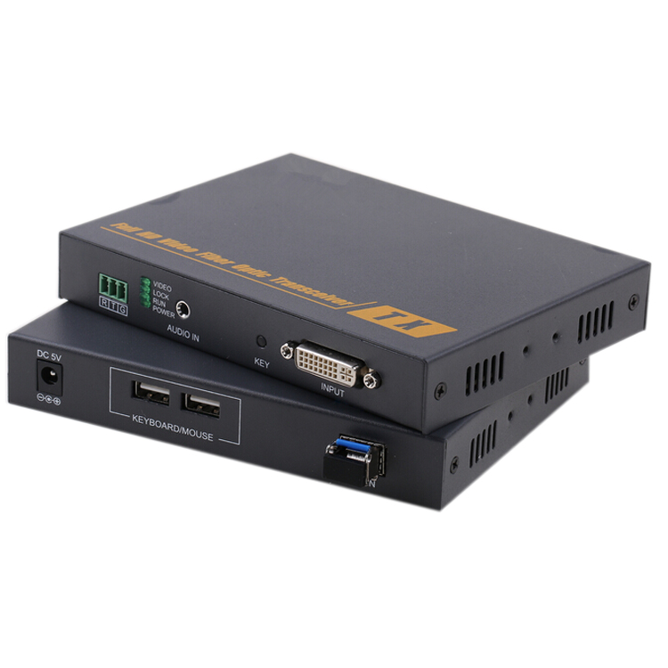 DVI 單模單芯光端機(KVM控制，高清無壓縮)